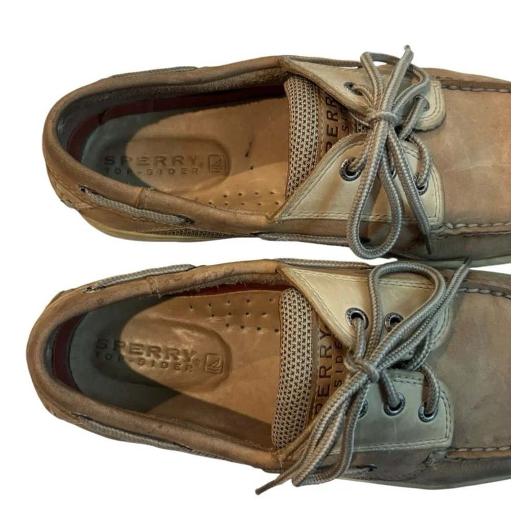 Sperry Top-Sider Men’s Brown Leather Boat Shoes Lace Up US 9M 0799023